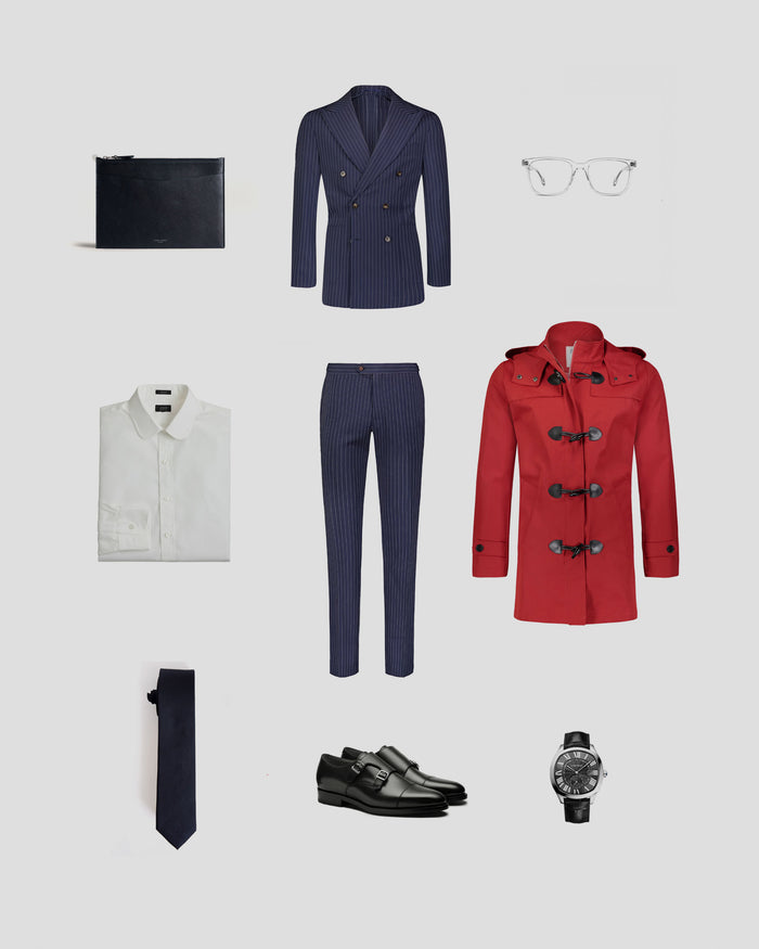 Southern Gents Toggle Raincoat - Red