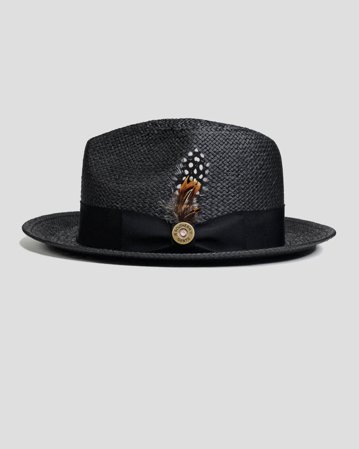 Southern Gents Trilby Fedora Hat - Black