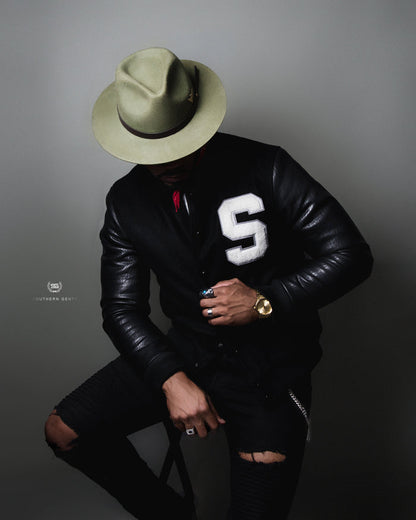 Southern Gents - Varsity Jacket - Black Stealth