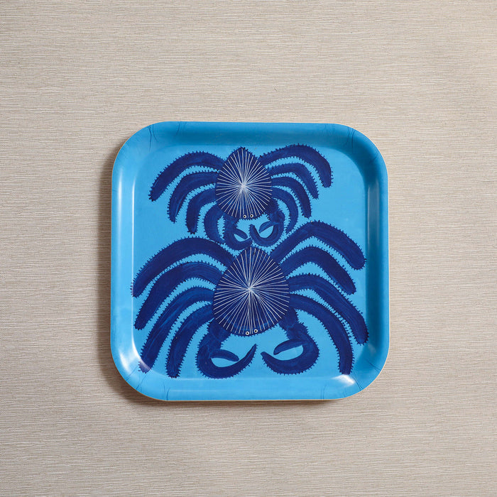 Square blue crab tray