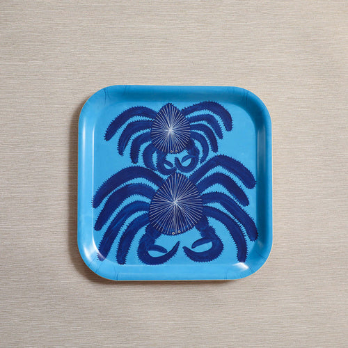 Square blue crab tray