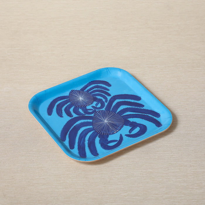 Square blue crab tray
