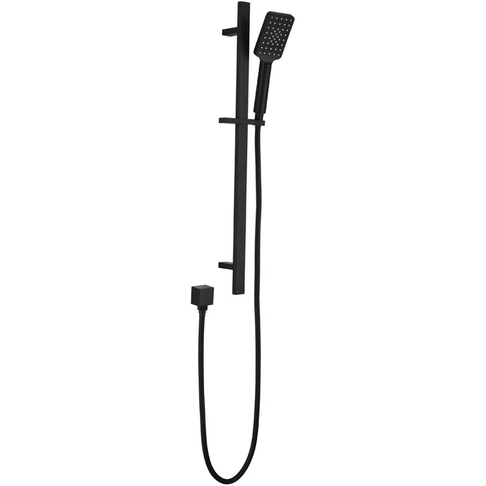 Messina Matte Black Square Shower Rail - Acqua Bathrooms