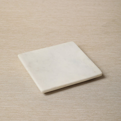 Square white marble dish