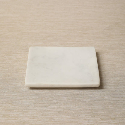 Square white marble dish