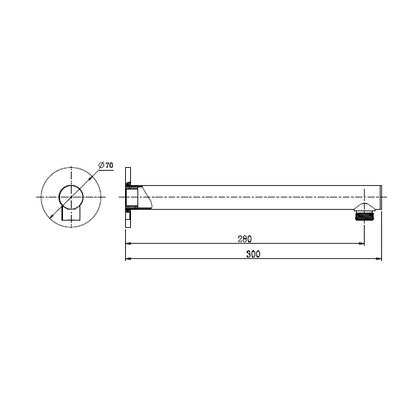 Benalla Star Brushed Nickel Shower Arm - Acqua Bathrooms