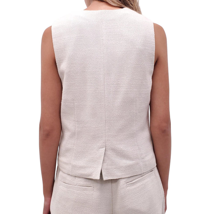 STAUD LINEN VEST SHORT SET - SIZE M