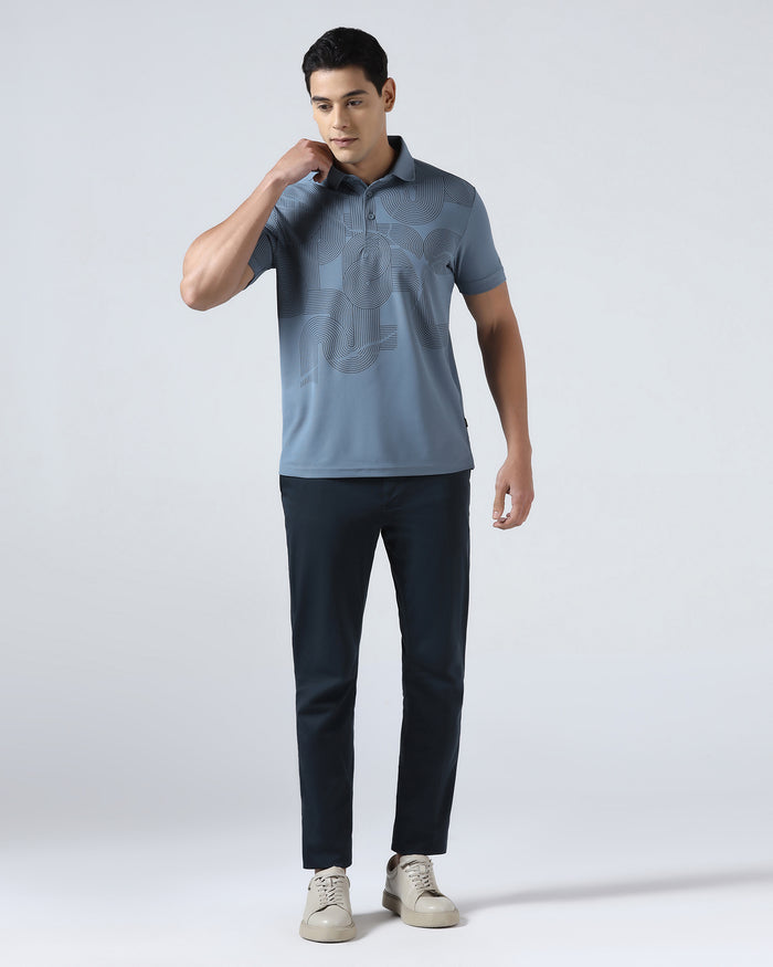 Steel Blue TechPro Printed Polo - Neville