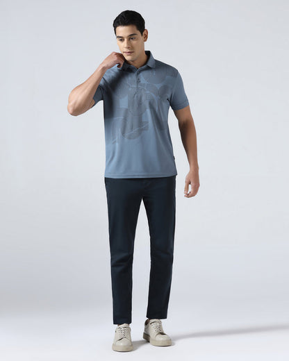 Steel Blue TechPro Printed Polo - Neville