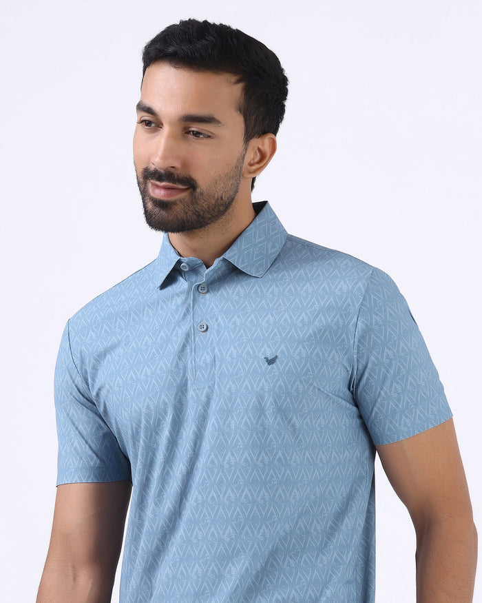 Steel Blue TechPro Printed Polo - Peeves