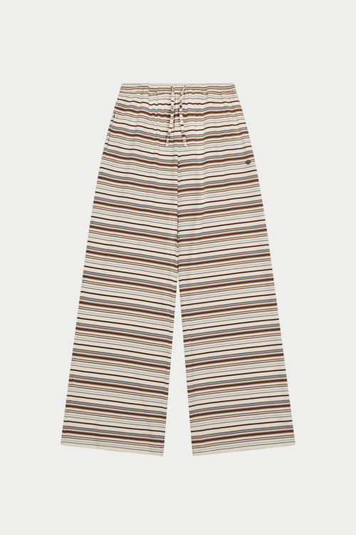 STRIPE WIDE LEG TROUSERS - BEIGE