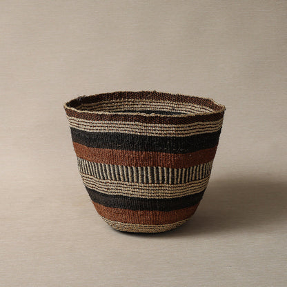 Striped sisal basket