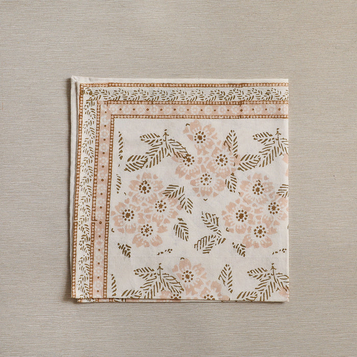 Summervine almond blockprinted napkin