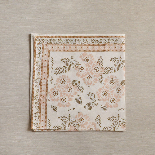 Summervine almond blockprinted napkin