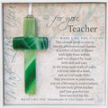 "Teacher" Mosaic Glass Cross