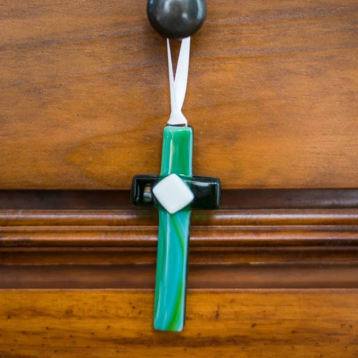 "Teacher" Mosaic Glass Cross