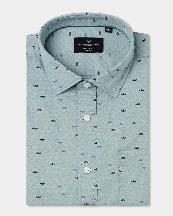 Teal Printed Shirt - Tobas