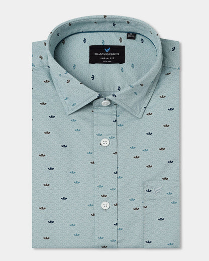 Teal Printed Shirt - Tobas