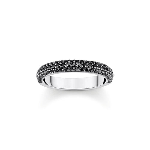 THOMAS SABO Thin band ring with black zirconia