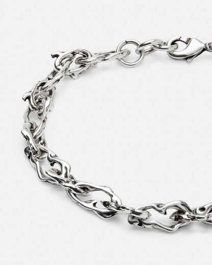 THORNS BRACELET - silver chain bracelet, detail close-up - Cold Culture