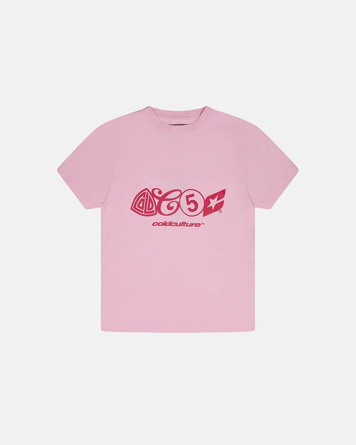 URBAN LEGACY TEE BABY PINK - baby pink graphic print tee, front view - Cold Culture