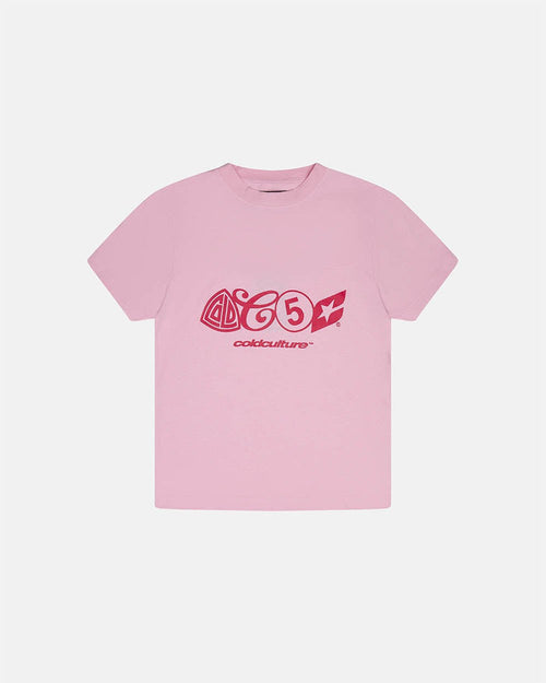 URBAN LEGACY TEE BABY PINK - baby pink graphic print tee, front view - Cold Culture