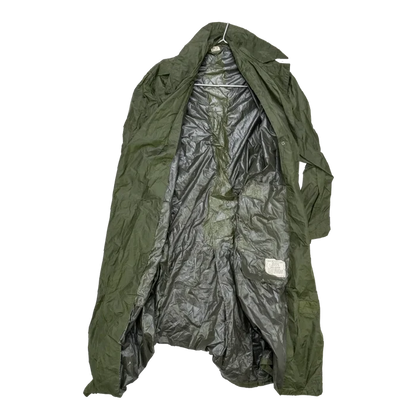 US Army Olive Nylon Raincoat - 36R, Small - US Army Surplus - Rain Jackets