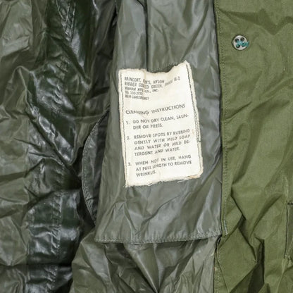 US Army Olive Nylon Raincoat - 36S, Small - US Army Surplus - Rain Jackets