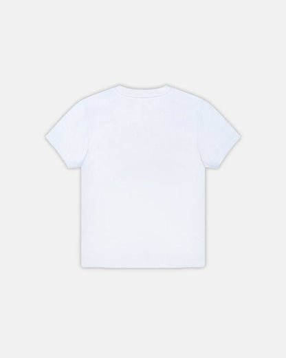 V5C TEE WHITE - white graphic print tee, back view - Cold Culture
