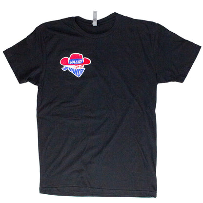 Valid Bandit Black Tee Red and Royal
