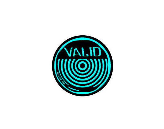 Valid Circle Black And Baby Blue Sticker #5