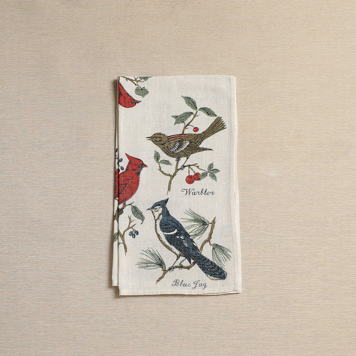 Vintage Bird Motif Tea Towel