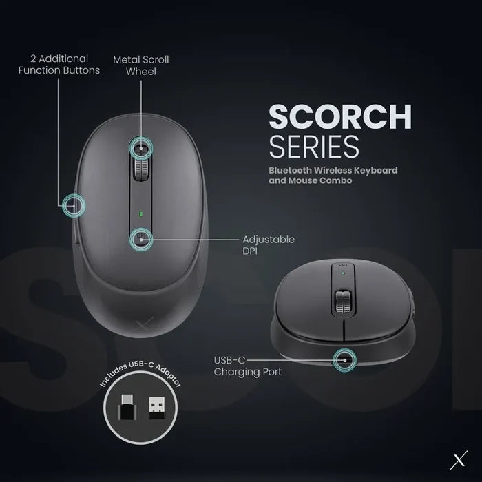 VolkanoX Scorch Bluetooth Wireless Keyboard and Mouse Combo