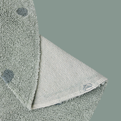 Washable Rug, Round Dot in Blue Sage