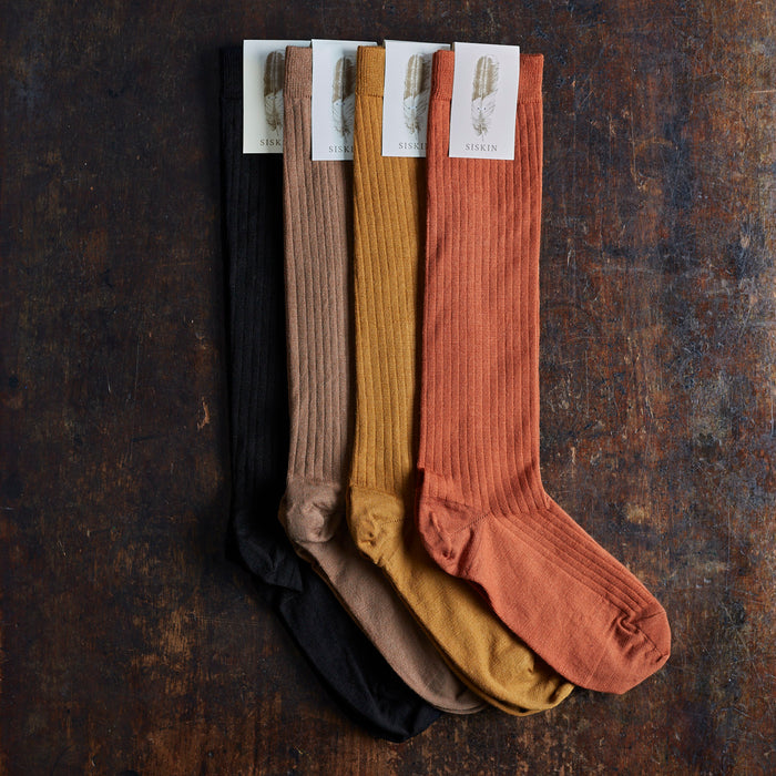 Weaver Adults Knee High Socks - Wool - Ochre