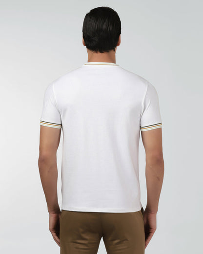 White Crew Neck Solid T-Shirt - Bellatrix