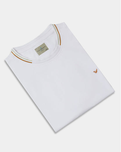 White Crew Neck Solid T-Shirt - Bellatrix