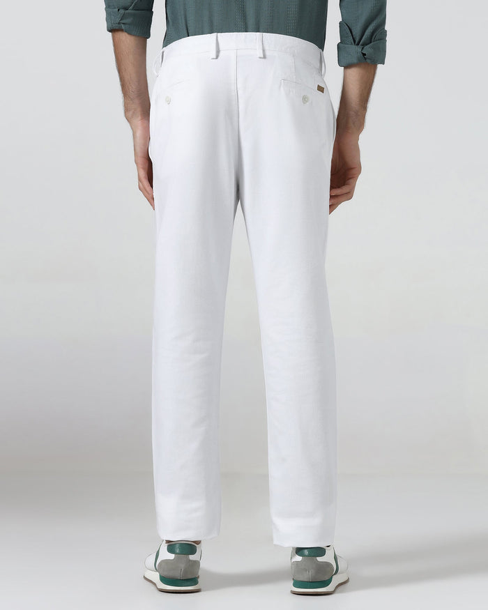 White Linen Solid Khakis - Judas