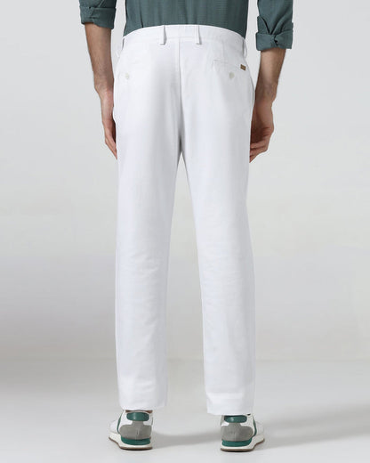 White Linen Solid Khakis - Judas