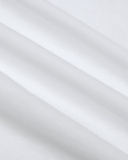 White Linen Solid Shirt - Cleo