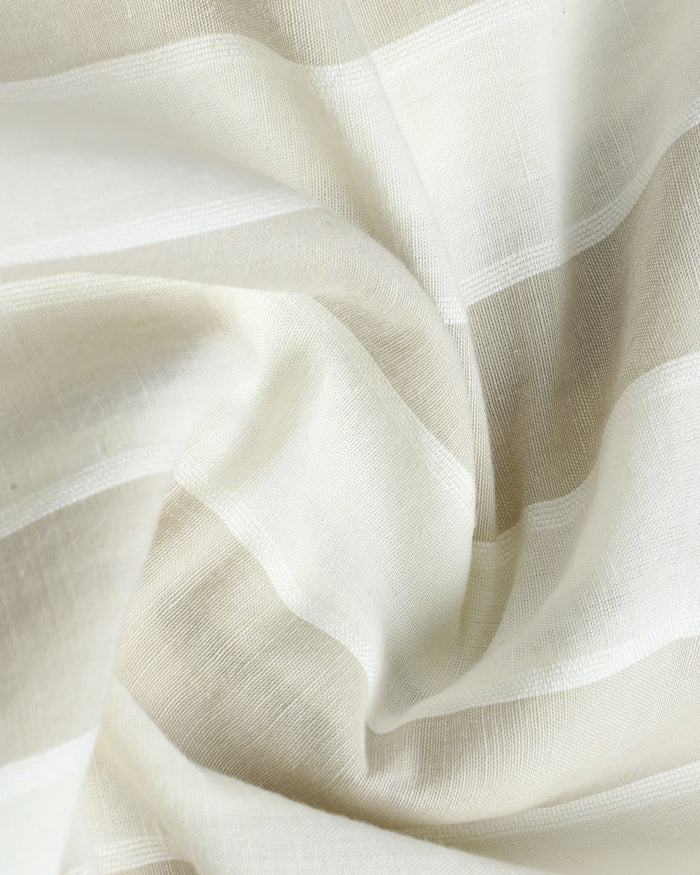 White Linen Stripe Shirt - Hanber