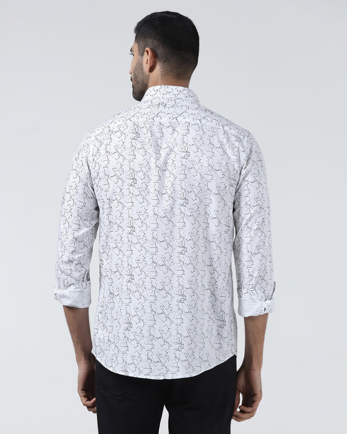 White Printed Shirt - Hoden