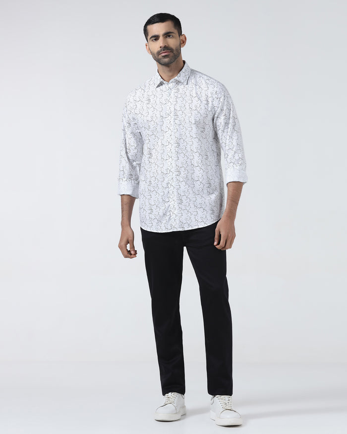 White Printed Shirt - Hoden