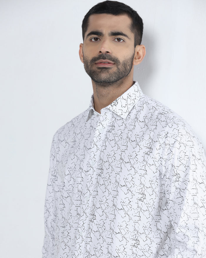 White Printed Shirt - Hoden