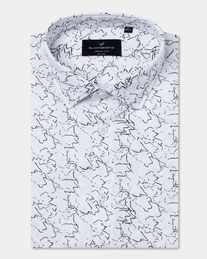 White Printed Shirt - Hoden