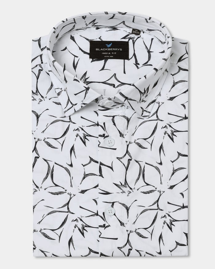 White Printed Shirt - Marcen