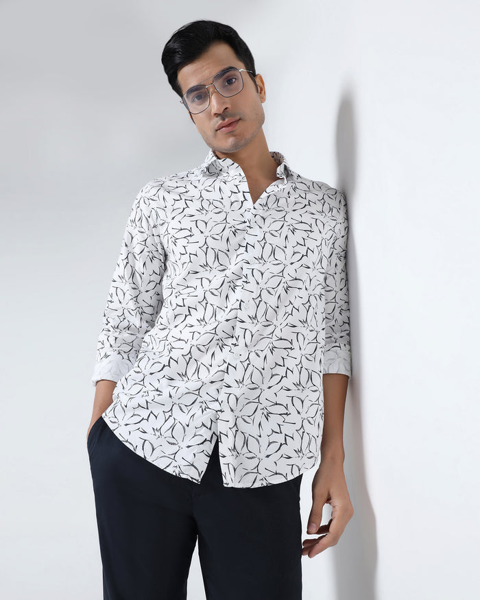 White Printed Shirt - Marcen
