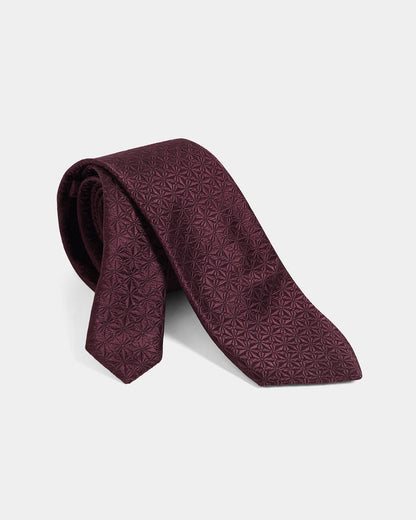 Wine Silk Jacquard Tie - Wilber