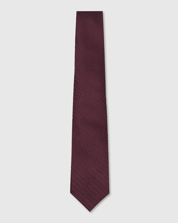 Wine Silk Jacquard Tie - Wilber