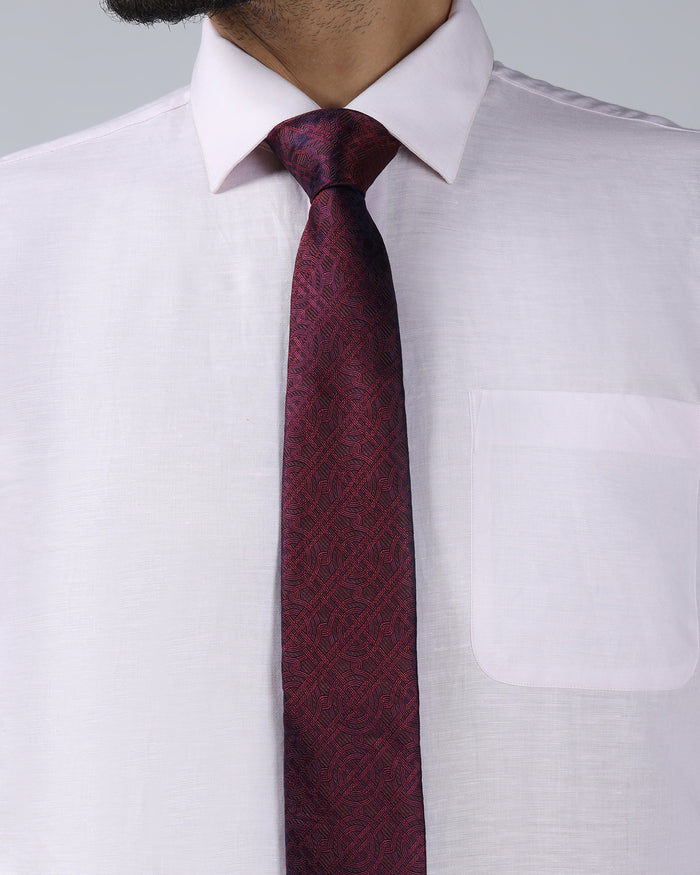Wine Silk Jacquard Tie - Wynston